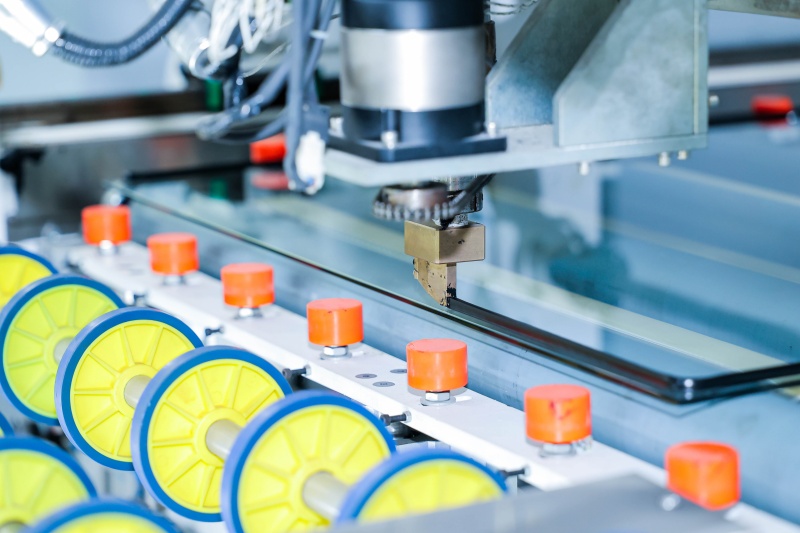 纳米硅防火玻璃全自动防火胶条涂胶线